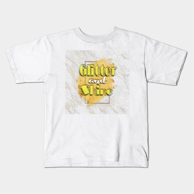 Glitter and shine yellow white cool Kids T-Shirt by KK-Royal